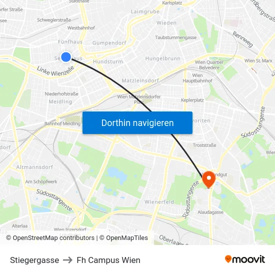 Stiegergasse to Fh Campus Wien map
