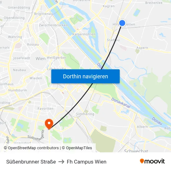 Süßenbrunner Straße to Fh Campus Wien map