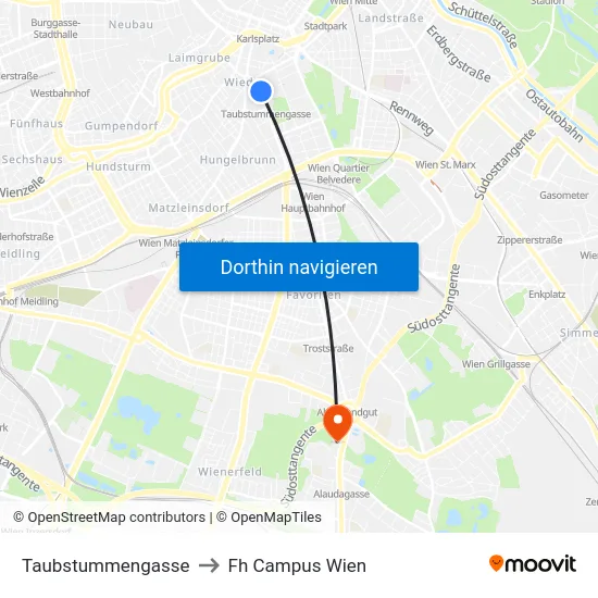 Taubstummengasse to Fh Campus Wien map