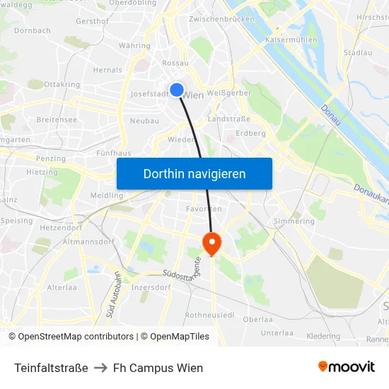 Teinfaltstraße to Fh Campus Wien map