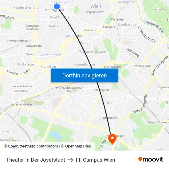 Theater In Der Josefstadt to Fh Campus Wien map