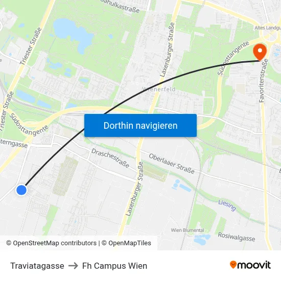 Traviatagasse to Fh Campus Wien map