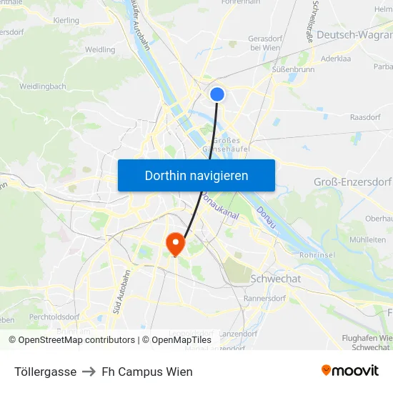Töllergasse to Fh Campus Wien map