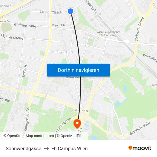 Sonnwendgasse to Fh Campus Wien map