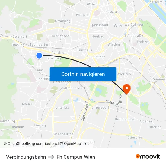 Verbindungsbahn to Fh Campus Wien map
