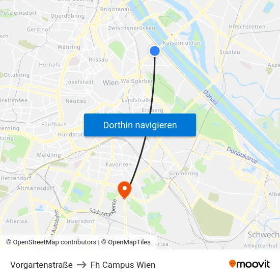 Vorgartenstraße to Fh Campus Wien map