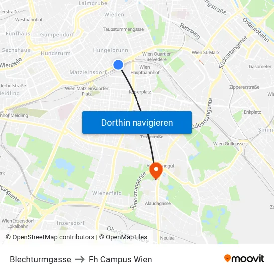Blechturmgasse to Fh Campus Wien map