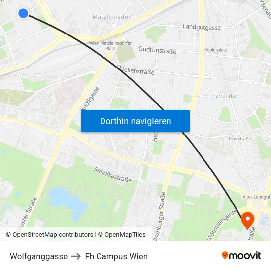 Wolfganggasse to Fh Campus Wien map