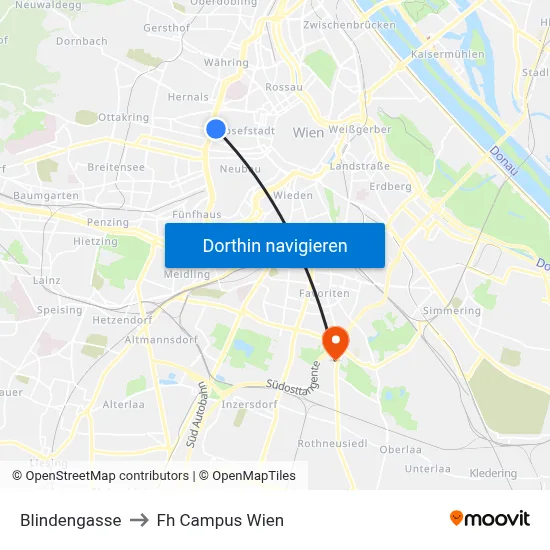 Blindengasse to Fh Campus Wien map