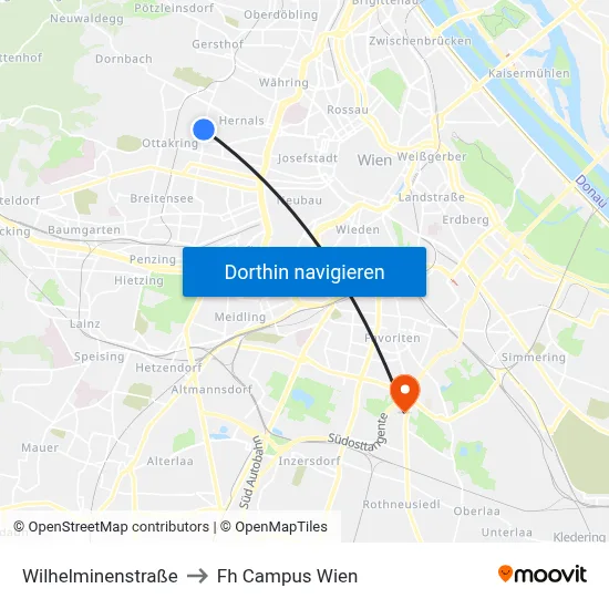 Wilhelminenstraße to Fh Campus Wien map