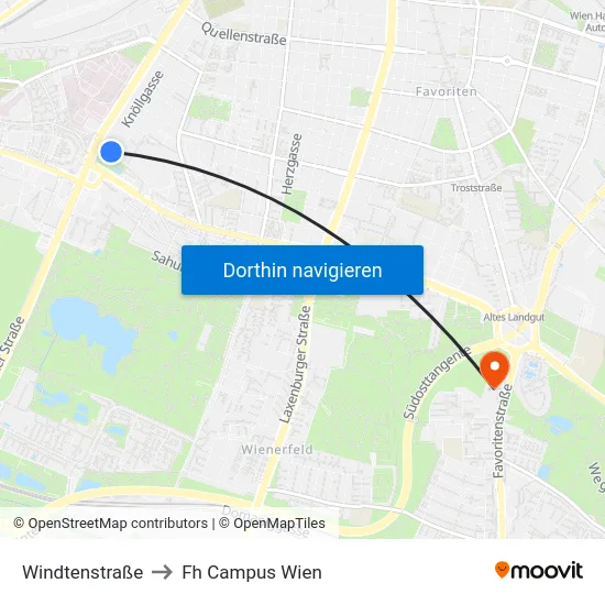 Windtenstraße to Fh Campus Wien map