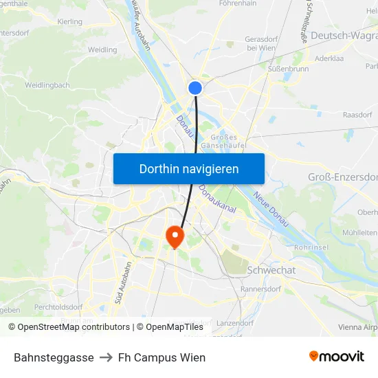 Bahnsteggasse to Fh Campus Wien map