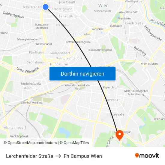 Lerchenfelder Straße to Fh Campus Wien map