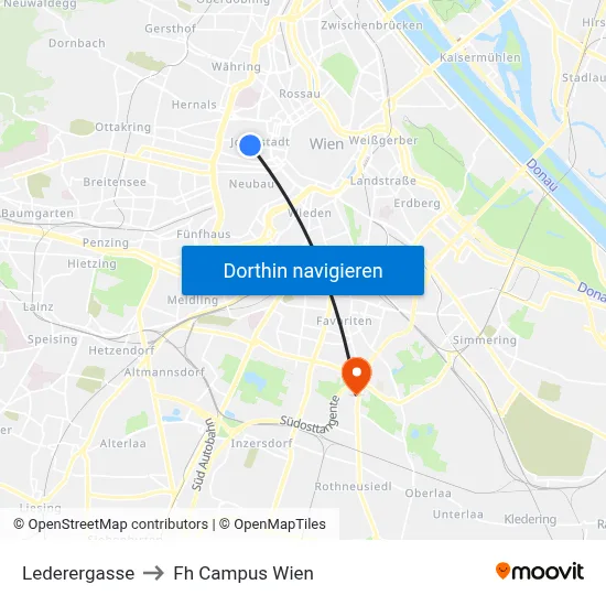 Lederergasse to Fh Campus Wien map