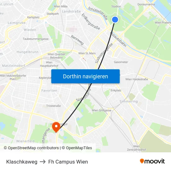 Klaschkaweg to Fh Campus Wien map