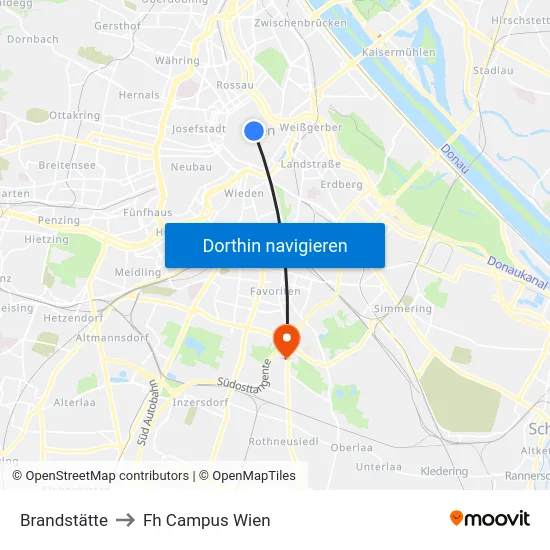 Brandstätte to Fh Campus Wien map