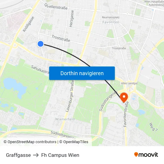 Graffgasse to Fh Campus Wien map