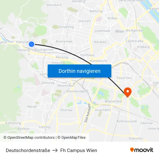 Deutschordenstraße to Fh Campus Wien map