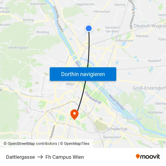 Dattlergasse to Fh Campus Wien map