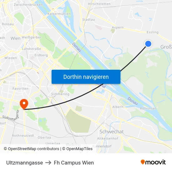 Ultzmanngasse to Fh Campus Wien map