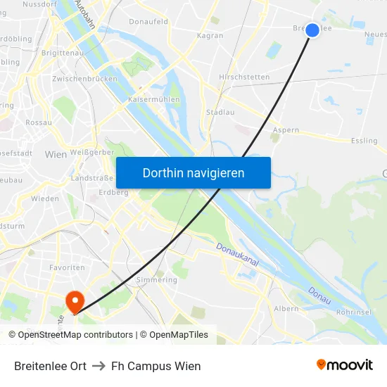 Breitenlee Ort to Fh Campus Wien map