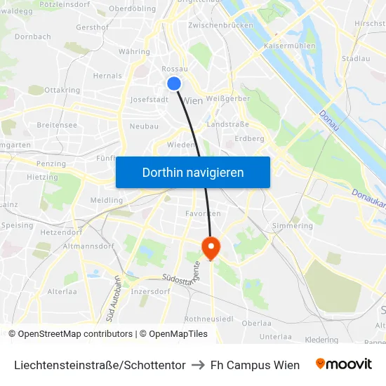 Liechtensteinstraße/Schottentor to Fh Campus Wien map