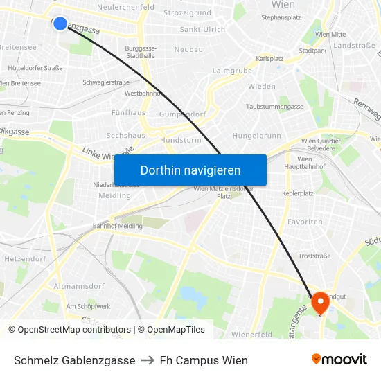 Schmelz Gablenzgasse to Fh Campus Wien map