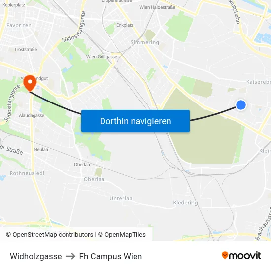 Widholzgasse to Fh Campus Wien map