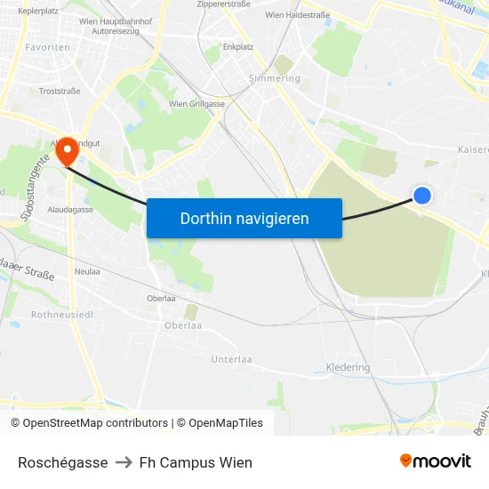 Roschégasse to Fh Campus Wien map
