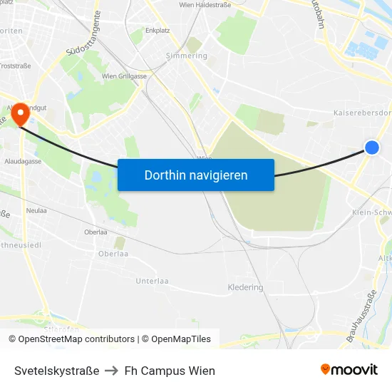 Svetelskystraße to Fh Campus Wien map