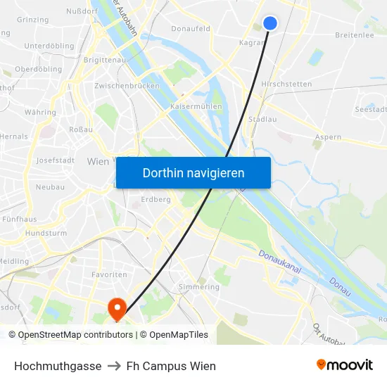 Hochmuthgasse to Fh Campus Wien map