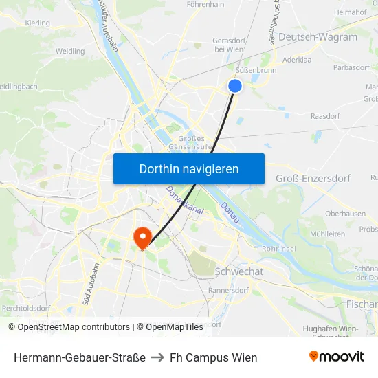 Hermann-Gebauer-Straße to Fh Campus Wien map