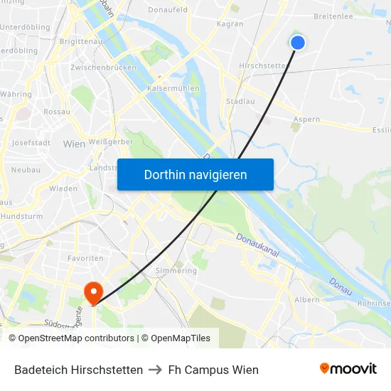 Badeteich Hirschstetten to Fh Campus Wien map