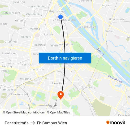 Pasettistraße to Fh Campus Wien map