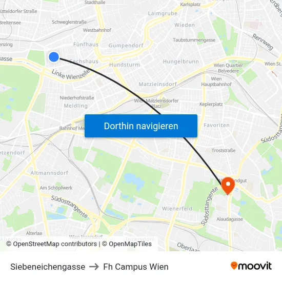 Siebeneichengasse to Fh Campus Wien map
