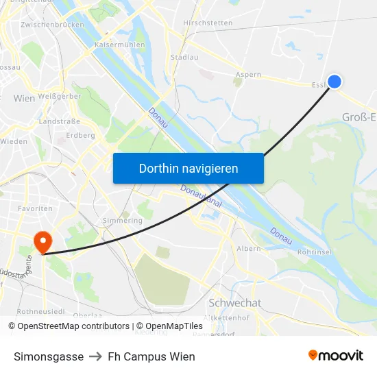 Simonsgasse to Fh Campus Wien map