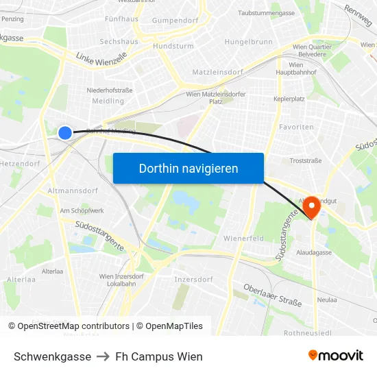 Schwenkgasse to Fh Campus Wien map