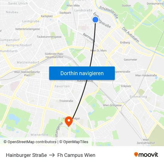 Hainburger Straße to Fh Campus Wien map