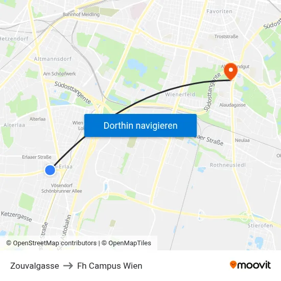 Zouvalgasse to Fh Campus Wien map