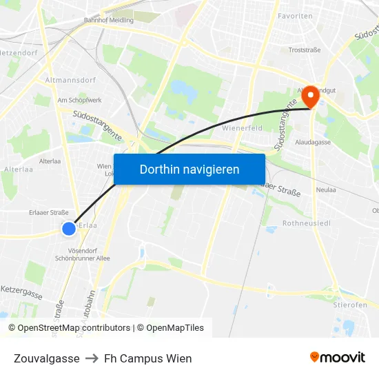 Zouvalgasse to Fh Campus Wien map