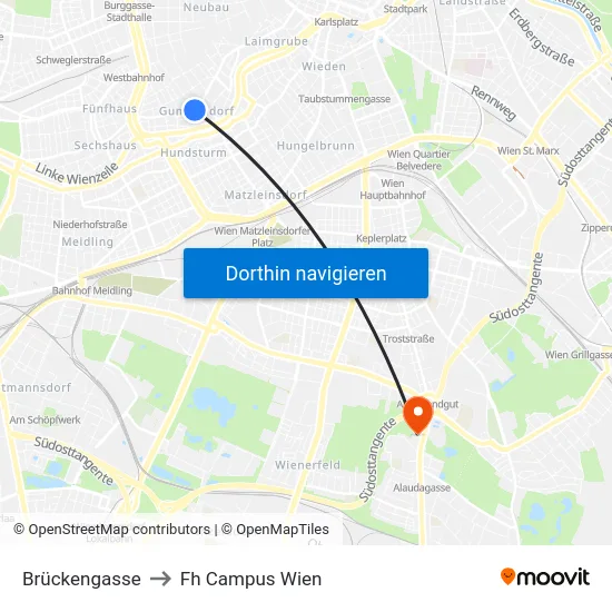 Brückengasse to Fh Campus Wien map