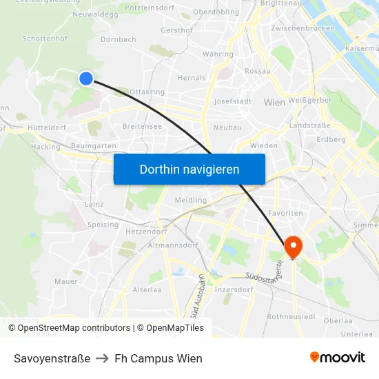 Savoyenstraße to Fh Campus Wien map