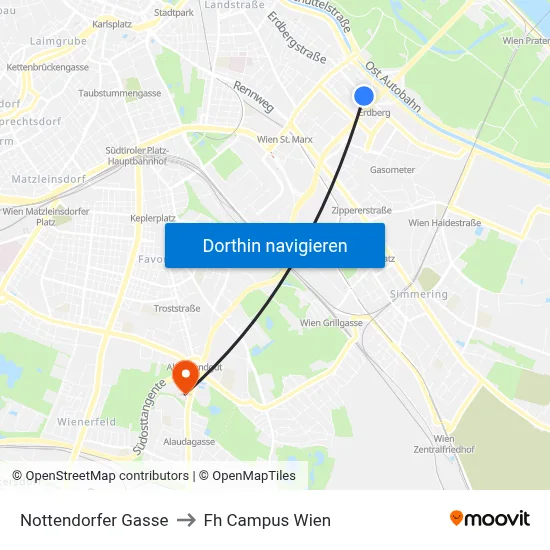 Nottendorfer Gasse to Fh Campus Wien map