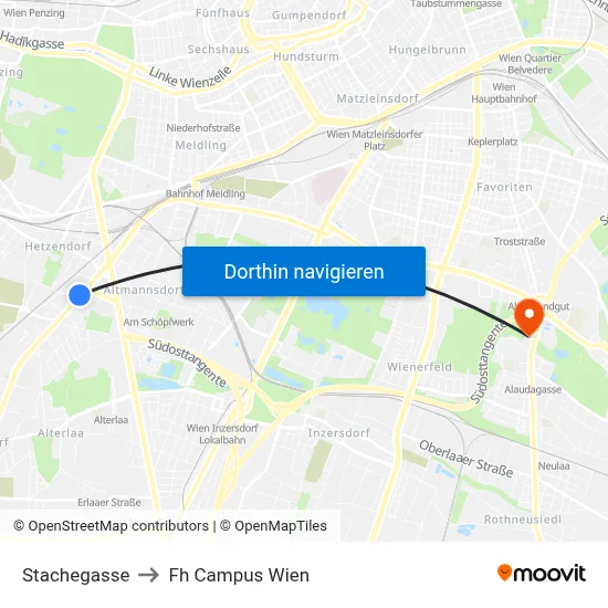 Stachegasse to Fh Campus Wien map