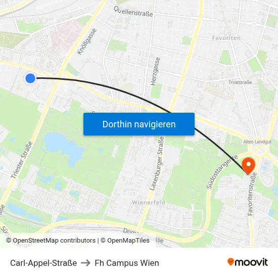 Carl-Appel-Straße to Fh Campus Wien map