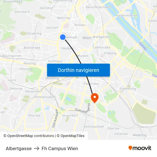Albertgasse to Fh Campus Wien map