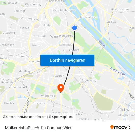 Molkereistraße to Fh Campus Wien map