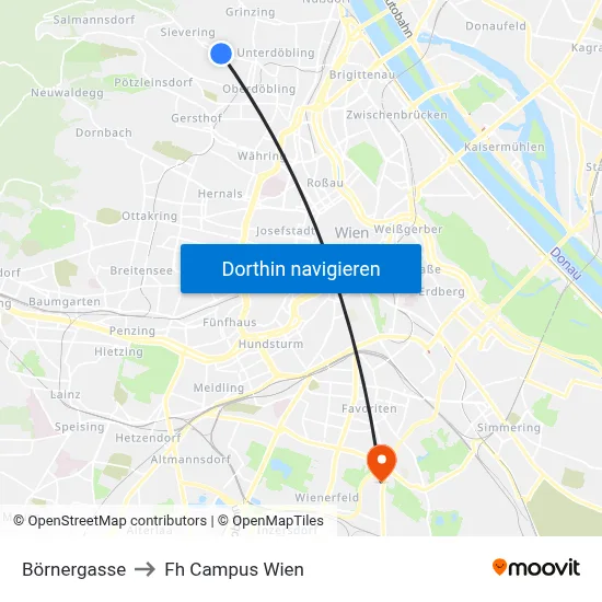 Börnergasse to Fh Campus Wien map