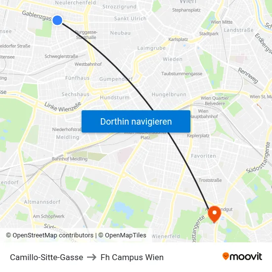 Camillo-Sitte-Gasse to Fh Campus Wien map