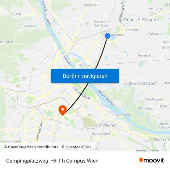 Campingplatzweg to Fh Campus Wien map